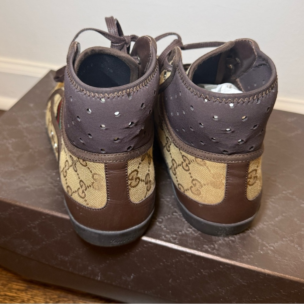 Gucci Men's Brown High-Top Sneakers - Picture 5 of 9